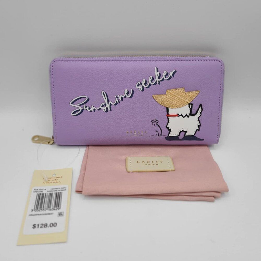 Radley London Sunshine Seeker Large Zip Around Matinee Wallet Lavender NWT!  NEW - Picture 9 of 9